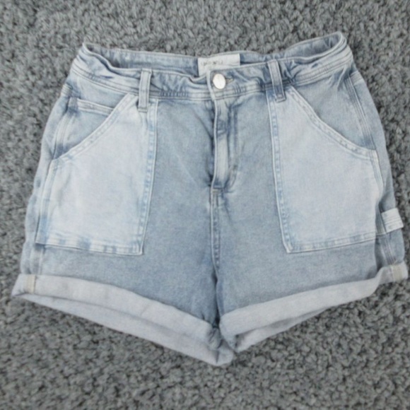 Banjara Pants - Ban-Jara Shorts Womens 9/28 Blue Roll Cuff Distressed